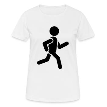 figur gehend, laufend - Frauen T-Shirt atmungsaktiv - Weiß - Vorne - AI Model Female 172 dark (172cm)