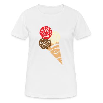 Eiscreme ,Eiskrem, Eis - Frauen T-Shirt atmungsaktiv - Weiß - Vorne - AI Model Female 172 dark (172cm)
