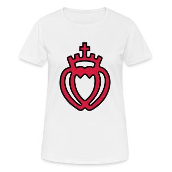 coeur vendeen coeur croix couronne fidélité couple - T-shirt respirant Femme - blanc - Devant - AI Model Female 172 dark (172cm)