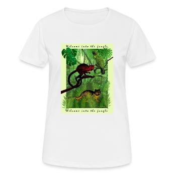 Tiere im Dschungel - Frauen T-Shirt atmungsaktiv - Weiß - Vorne - AI Model Female 172 dark (172cm)