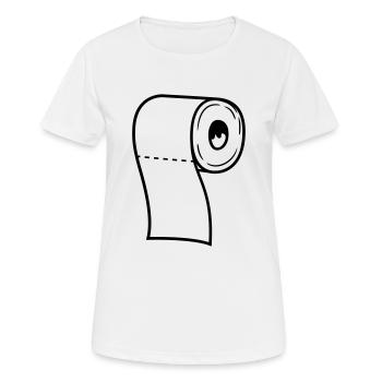 rouleau toilette papier papier toilette toilette toilette wc b - T-shirt respirant Femme - blanc - Devant - AI Model Female 172 dark (172cm)