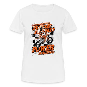 Supermoto Racing - Frauen T-Shirt atmungsaktiv - Weiß - Vorne - AI Model Female 172 dark (172cm)