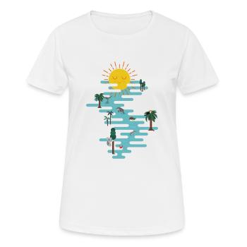 sun & ocean - T-shirt respirant Femme - blanc - Devant - AI Model Female 172 dark (172cm)
