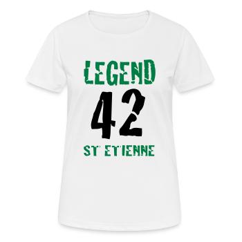 ST ETIENNE LEGEND 42 - Women's Breathable T-Shirt - white - Front - AI Model Female 172 dark (172cm)