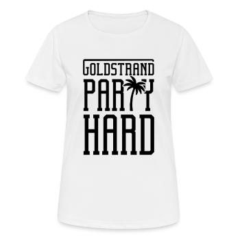 goldstrand party hard - Frauen T-Shirt atmungsaktiv - Weiß - Vorne - AI Model Female 172 dark (172cm)