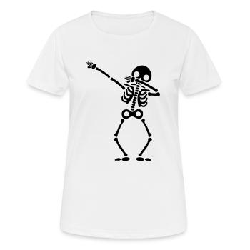 Skelett dab - Frauen T-Shirt atmungsaktiv - Weiß - Vorne - AI Model Female 172 dark (172cm)