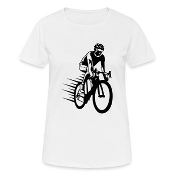 radsport - Frauen T-Shirt atmungsaktiv - Weiß - Vorne - AI Model Female 172 dark (172cm)