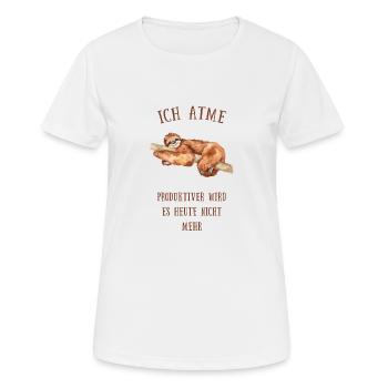 Ich atme - Frauen T-Shirt atmungsaktiv - Weiß - Vorne - AI Model Female 172 dark (172cm)