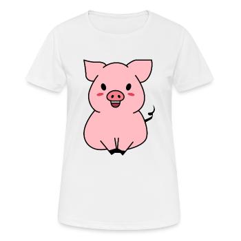 Süßes Schwein - Frauen T-Shirt atmungsaktiv - Weiß - Vorne - AI Model Female 172 dark (172cm)
