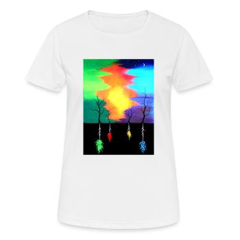Trees under ground SVENPAINT - Women's Breathable T-Shirt - white - Front - AI Model Female 172 dark (172cm)