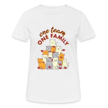 team family cat coffee work colleagues sayings - Women's Breathable T-Shirt - white - Front - AI Model Female 172 dark (172cm)