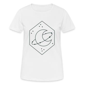 Croissant de lune de diamant avec orbite - T-shirt respirant Femme - blanc - Devant - AI Model Female 172 dark (172cm)