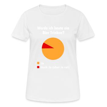 Bier Beer Alkohol Party Saufen JGA Fest - Frauen T-Shirt atmungsaktiv - Weiß - Vorne - AI Model Female 172 dark (172cm)