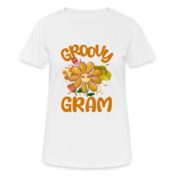 Groovy Gram Family Matching Vintage Family Outfit - Women's Breathable T-Shirt - white - Front - AI Model Female 172 dark (172cm)