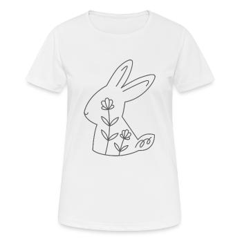Contour de lapin floral - T-shirt respirant Femme - blanc - Devant - AI Model Female 172 dark (172cm)