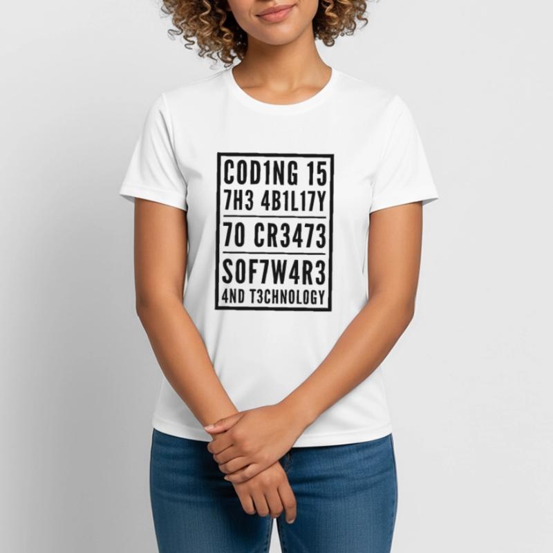 Programmation Coden L337 Leetspeak Saying T-shirt respirant Femme
