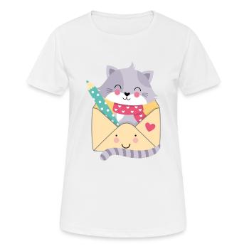 Cat Post - Women's Breathable T-Shirt - white - Front - AI Model Female 172 dark (172cm)