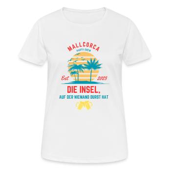 Retro Mallorca-Party-Motiv-Party-Crew - Frauen T-Shirt atmungsaktiv - Weiß - Vorne - AI Model Female 172 dark (172cm)