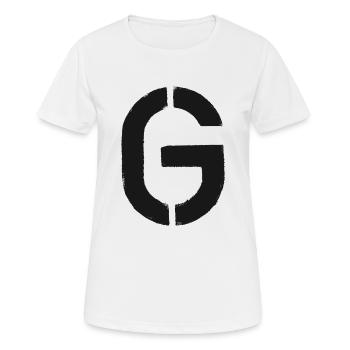 G - Schablone / Buchstabe - Frauen T-Shirt atmungsaktiv - Weiß - Vorne - AI Model Female 172 dark (172cm)
