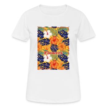 FLEURS TROPICALE - T-shirt respirant Femme - blanc - Devant - AI Model Female 172 dark (172cm)