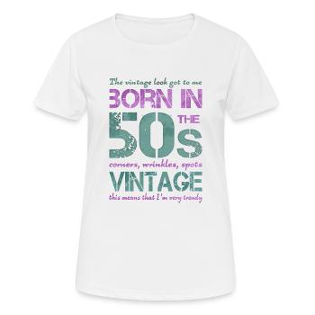 Fünfziger 50th 50s 50er - Frauen T-Shirt atmungsaktiv - Weiß - Vorne - AI Model Female 172 dark (172cm)