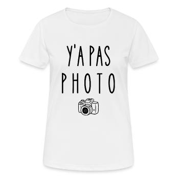 y a pas photo - T-shirt respirant Femme - blanc - Devant - AI Model Female 172 dark (172cm)