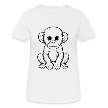 Singe Singe Visage de Singe Jungle - T-shirt respirant Femme - blanc - Devant - AI Model Female 172 dark (172cm)