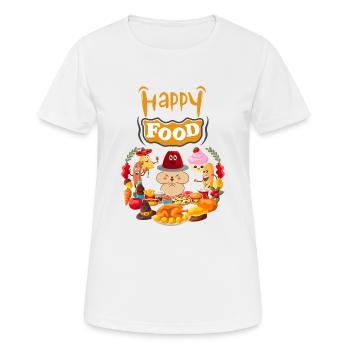 Glücklich essen, nicht gesund - Frauen T-Shirt atmungsaktiv - Weiß - Vorne - AI Model Female 172 dark (172cm)