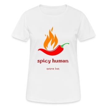 spicyhuman - extra hot - Frauen T-Shirt atmungsaktiv - Weiß - Vorne - AI Model Female 172 dark (172cm)