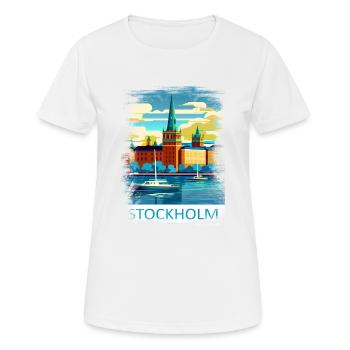 Stockholm, Schweden, Schweden, Skandinavien, Skandinavien - Frauen T-Shirt atmungsaktiv - Weiß - Vorne - AI Model Female 172 dark (172cm)