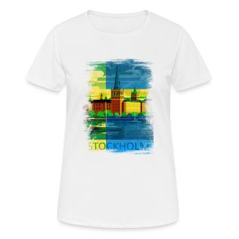 Stockholm Schweden Schweden Skandinavien Skandinavien - Frauen T-Shirt atmungsaktiv - Weiß - Vorne - AI Model Female 172 dark (172cm)