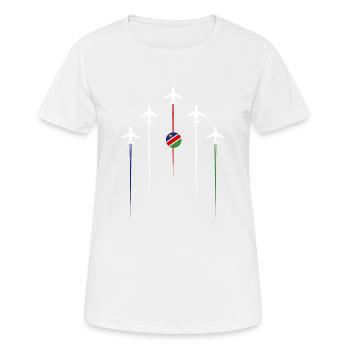 Namibia Airlines - Frauen T-Shirt atmungsaktiv - Weiß - Vorne - AI Model Female 172 dark (172cm)