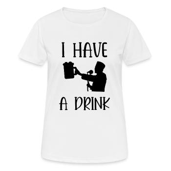 Ich trinke etwas - Frauen T-Shirt atmungsaktiv - Weiß - Vorne - AI Model Female 172 dark (172cm)
