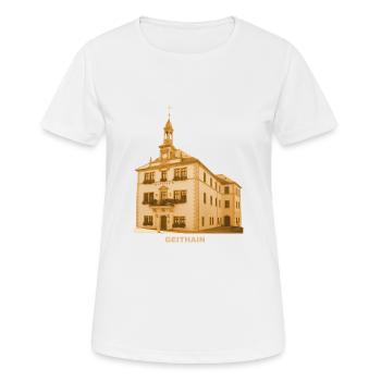 Geithain, Town Hall, Leipzig, Saxony - Women's Breathable T-Shirt - white - Front - AI Model Female 172 dark (172cm)