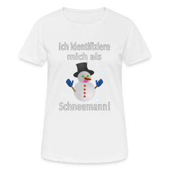 Schneemann Identität - Vers.1 - Frauen T-Shirt atmungsaktiv - Weiß - Vorne - AI Model Female 172 dark (172cm)