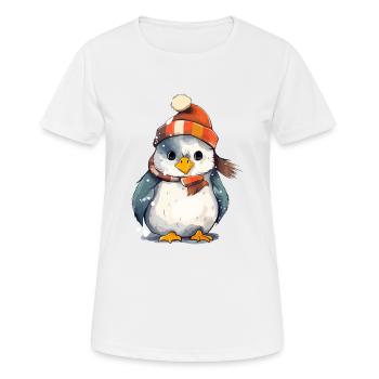 Oki der Weihnachtspinguin - Frauen T-Shirt atmungsaktiv - Weiß - Vorne - AI Model Female 172 dark (172cm)