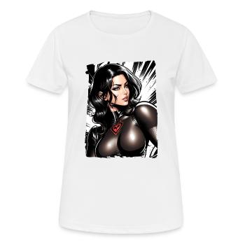 Fille de dessin animé - T-shirt respirant Femme - blanc - Devant - AI Model Female 172 dark (172cm)