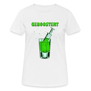Geboostert Pfeffi Pfefferminz Likör JGA Schnaps - Frauen T-Shirt atmungsaktiv - Weiß - Vorne - AI Model Female 172 dark (172cm)