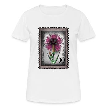 Briefmarke Lichtnelke - Frauen T-Shirt atmungsaktiv - Weiß - Vorne - AI Model Female 172 dark (172cm)