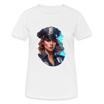 Polizei / Einsatz / Beruf / Job / Einsatzkräfte - Frauen T-Shirt atmungsaktiv - Weiß - Vorne - AI Model Female 172 dark (172cm)