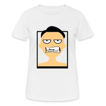 Homme qui demande la paix dans le monde - T-shirt respirant Femme - blanc - Devant - AI Model Female 172 dark (172cm)