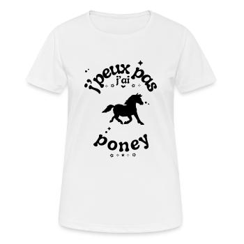 Ich kann nicht, ich habe ein Pony - Frauen T-Shirt atmungsaktiv - Weiß - Vorne - AI Model Female 172 dark (172cm)