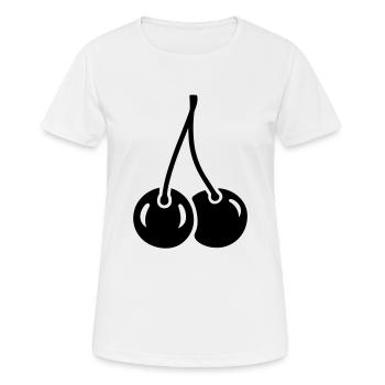 cherry - Women's Breathable T-Shirt - white - Front - AI Model Female 172 dark (172cm)