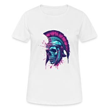 Spartan Skull Helmet Spartan - Women's Breathable T-Shirt - white - Front - AI Model Female 172 dark (172cm)