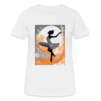 Schwebende Ballett Tänzerin - Ballerina - Frauen T-Shirt atmungsaktiv - Weiß - Vorne - AI Model Female 172 dark (172cm)