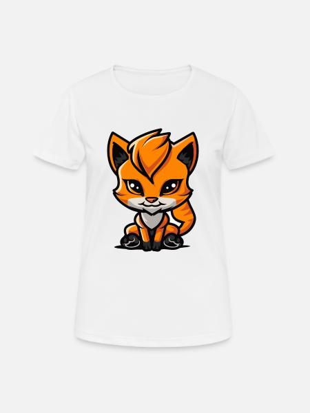 Katze Comic - Frauen T-Shirt atmungsaktiv - Weiß