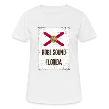 Hobe Sound Flagge des Bundesstaates Florida - Frauen T-Shirt atmungsaktiv - Weiß - Vorne - AI Model Female 172 dark (172cm)