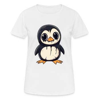 Pinguin Halloween Lustig Zombie - Frauen T-Shirt atmungsaktiv - Weiß - Vorne - AI Model Female 172 dark (172cm)
