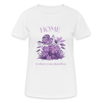La maison, c’est là où vit votre plante - T-shirt respirant Femme - blanc - Devant - AI Model Female 172 dark (172cm)