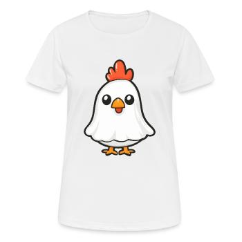 Hahn Halloween Lustig Geist - Frauen T-Shirt atmungsaktiv - Weiß - Vorne - AI Model Female 172 dark (172cm)